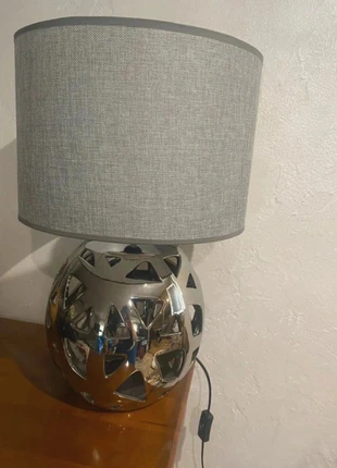 Lampe design boule ajourée argentée avec abat-jour gris, brand: ABC Design, condition: New without tags, €79.00, €83.65 includes Buyer Protection