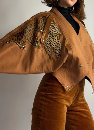 80s 90s made in France s’applique cuir véritable léopard manches chauve souris, marca: Vintage, estado: Muy bueno, tamaño: M / 38 / 10, 220,00 €, 231,70 € Protección al comprador Pro incluida