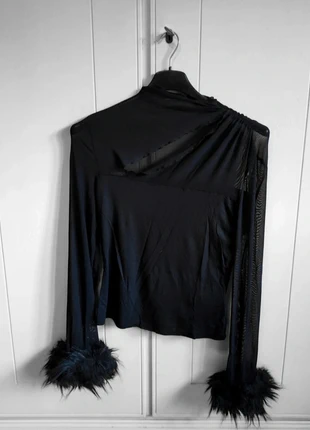 Donna, maglia elegante piuma nera S M woman's formal festive top, brand: Local, condizioni: Nuovo senza cartellino, taglia: S / IT 40 / EU 36, €8.00, €9.10 include la Protezione acquisti