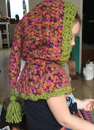 Wollen capuchon- balaclava - balabonne, merk: Hand Knitted, staat: Heel goed, maat: Universele maat, € 20,00, € 21,70 inclusief Kopersbescherming