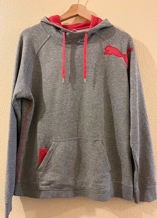 Sweatshirt Pull Gris/Rouge Capuche Puma Unisexe, marca: Puma, estado: Muy bueno, tamaño: L / 40 / 12, 17,00 €, 18,55 € Protección al comprador incluida