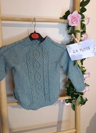🧶 Joli pull torsadé bleu gris pailleté Orchestra – 24 mois, marke: Orchestra, zustand: Sehr gut, größe: 18–24 Monate / 86, 3,50 €, 4,38 € inklusive Vinted-Käuferschutz