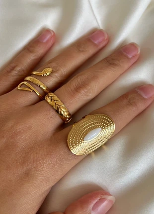 White stone Ring adjustable stainless steel, condition: New without tags, size: Adjustable, €7.00, €8.05 includes Buyer Protection Pro