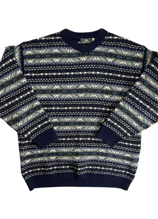 Pull vintage à motifs nordiques bleu (L) - rétro 80/90’s/2000’s, brand: Vintage Dressing, condition: Very good, size: L, €19.00, €20.65 includes Buyer Protection Pro