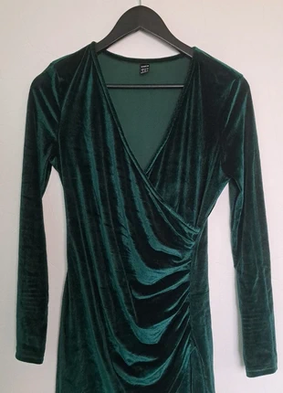 Robe effet velours verte à manches longues, marca: Shein, estado: Muito bom, tamanho: M / 38 / 10, €5.00, €5.95 inclui Proteção do Comprador