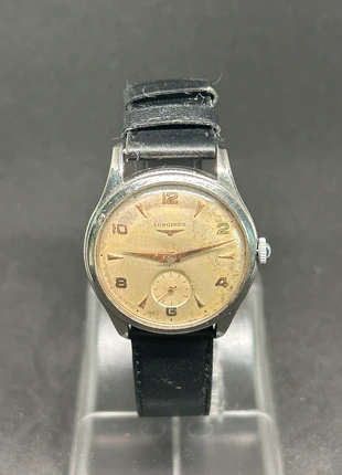 Montre Longines années 60 vintage mécanique bracelet en cuir, brand: Longines, condition: Very good, size: 30–38 mm, €250.00, €263.20 includes Buyer Protection