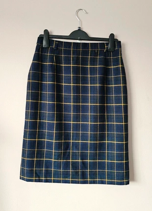 Vintage Navy Tartan Wool Skirt – Classic Academia Style, brand: Vintage Dressing, condition: Very good, size: L / 12, £9.00, £10.15 includes Buyer Protection
