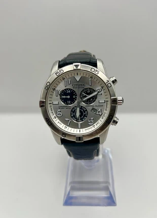 Citizen Eco-Drive Chronograph E820-S080304 Solar Powered Stylish Watch Leather, brand: Citizen, condition: Satisfactory, size: 43–46 mm, £100.00, £105.70 includes Buyer Protection