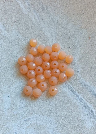 Perles rondelles à facettes en verre orange 6x4mm - POR2-7, état: Neuf avec étiquette, 2,30 €, 3,12 € Protection acheteurs (Pro) incluse