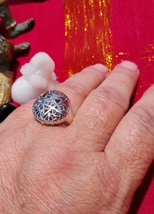 Jolie Bague en Argent avec Etoile Pentagramme symbolisant le pouvoir spirituel et la protection., marque: Boutique indépendante, état: Neuf sans étiquette, taille: 17,7 mm, 58,00 €, 61,60 € Protection acheteurs incluse