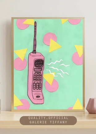 Affiche – Vintage Phone A3, brand: Fait Main, condition: Very good, €10.00, €11.20 includes Buyer Protection Pro