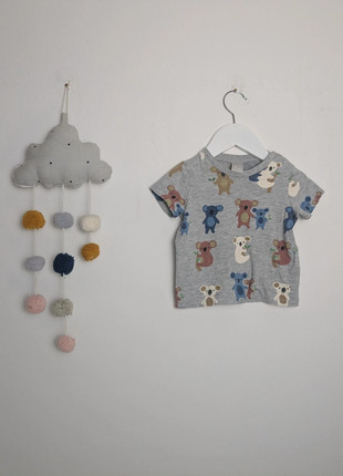 Baby T-Shirt | Koala Muster | H&M | 74 | Grau meliert, brand: H&M, condizioni: Ottime, taglia: 9-12 mesi / 74 cm, €1.25, €2.01 include la Protezione acquisti