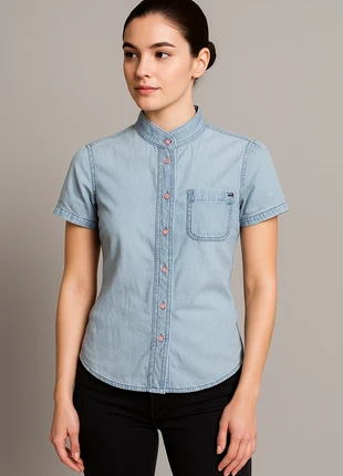 Tommy Hilfiger denim look blouse – maat XS, merk: Tommy Hilfiger, staat: Heel goed, maat: XS / 34 / 6, € 21,50, € 23,28 inclusief Kopersbescherming