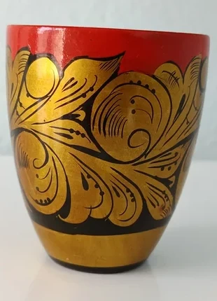 Vaso pintado a mano estilo ruso con detalles dorad, marca: Vintage, estado: Muito bom, €20.00, €21.70 inclui Proteção do Comprador