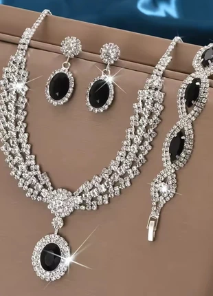 Elegant Bridal Jewelry Set Necklace Earrings with Sparkling Rhinestones, condition: New with tags, £6.99, £8.04 includes Buyer Protection