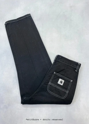 Jean Carhartt wip Noir Taille Haute Large modèle Armanda Pant - Taille XS w24 #1348, brand: Carhartt, condition: Very good, size: XS / 34 / 6, €49.00, €52.15 includes Buyer Protection Pro