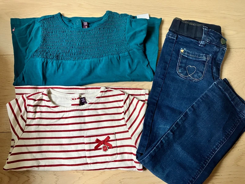 Ensemble 1 tee-shirt + une blouse + un jeans 5 ans fille Sergent major