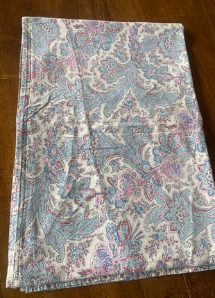 Grande nappe coton – 220 x 150 cm – imprimé cachemire bleu et rose, condition: Very good, €12.00, €13.30 includes Buyer Protection