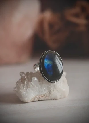 Bague en Labradorite Vintage taille ajustable plaqué argent sterling 925, zustand: Neu, größe: Größenverstellbar, 16,00 €, 17,50 € beinhaltet Vinted-Käuferschutz Pro
