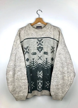 Maglione Sweater Pullover in Lana 80s Vintage, marca: Vintage Dressing, estado: Muito bom, tamanho: XL, €25.00, €26.95 inclui Proteção do Comprador