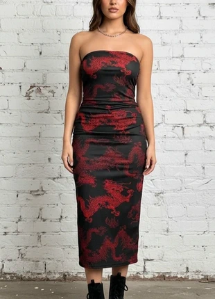 Jupe plissée imprimée dragon – style Y2K streetwear pour femme, marke: Lunelith, zustand: Sehr gut, größe: M / 38 / 10, 24,90 €, 26,85 € inklusive Vinted-Käuferschutz