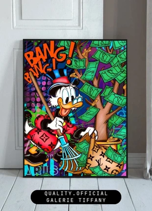 Affiche – Illustration Pop Art Donald Arbre à billets A3, merk: Disney, staat: Heel goed, € 10,00, € 11,20 inclusief Kopersbescherming Pro