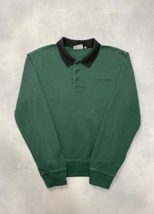 Pulln Carhartt wip Vert foncé en Coton piqué col Polo Rugby Sweatshirt - Taille S #1176, marke: Carhartt, zustand: Sehr gut, größe: S, 49,00 €, 52,15 € beinhaltet Vinted-Käuferschutz Pro