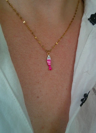 Petit poisson rose mignon porte bonheur 🌟 collier acier inoxydable ajustable, marke: acier inoxydable, zustand: Sehr gut, 8,00 €, 9,10 € beinhaltet Vinted-Käuferschutz Pro