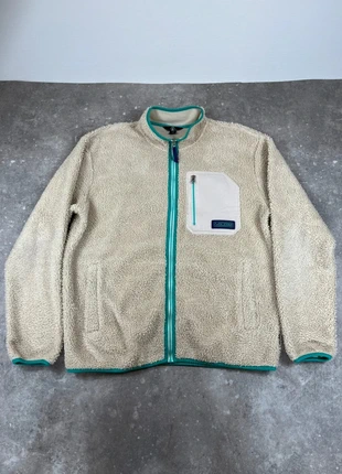 Veste Polaire Volcom Muzzer Fuzzar crème full zipp turquoise patch violet - taille XL, marca: Volcom, estado: Muito bom, tamanho: XL, €50.00, €53.20 inclui Proteção do Comprador