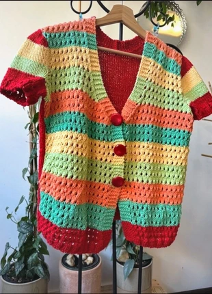 Cardigan multicolore handmade, brand: Vintage Dressing, condizioni: Ottime, taglia: L / IT 44 / EU 40, €18.00, €19.60 include la Protezione acquisti