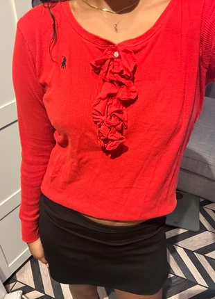 Rode Ralph Lauren top met ruches, brand: Ralph Lauren, condizioni: Ottime, taglia: XL / IT 46 / EU 42, €23.00, €24.85 include la Protezione acquisti