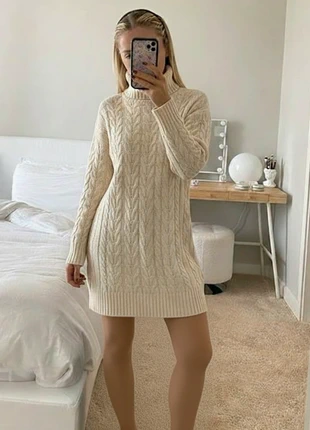 Robe pull beige torsadée col roulé, brand: reulio dresses, condition: New without tags, size: S / 36 / 8, €35.00, €37.45 includes Buyer Protection