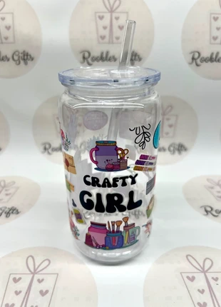 Crafty girl plastic tumbler with lid and straw, condition: New with tags, £4.00, £4.90 includes Buyer Protection