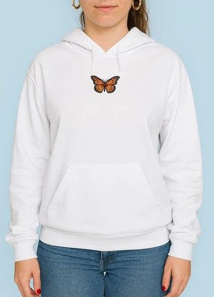 Sudadera blanca con mariposa bordada, marque: Local, état: Très bon état, taille: S / 36 / 8, 2,00 €, 2,80 € Protection acheteurs incluse