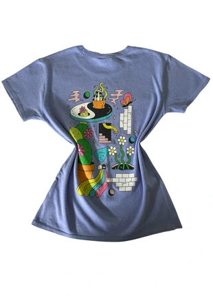 T-shirt coton bleu à motif vintage rétro style 2000s Summer, marca: COQUETTE, estado: Muy bueno, tamaño: XS / 34 / 6, 5,00 €, 5,95 € Protección al comprador incluida