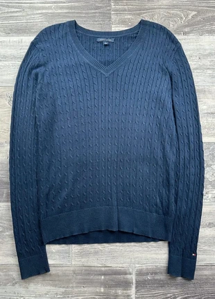 Pull col V torsadé Tommy Hilfiger Marine taille M, brand: Tommy Hilfiger, condition: Very good, size: M / 38 / 10, €19.00, €20.65 includes Buyer Protection Pro