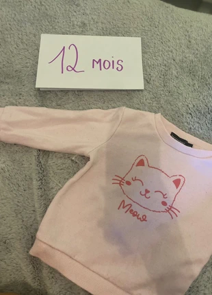 Pull molletonné rose, zustand: Sehr gut, größe: 9-12 Monate / 74, 5,00 €, 5,95 € inklusive Vinted-Käuferschutz