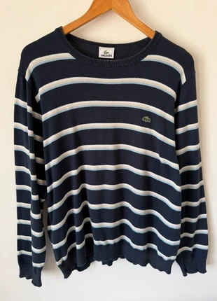 Lacoste Pull col rond à rayures bleu marine homme taille XL en coton, marque: Lacoste, état: Très bon état, taille: XL, 30,00 €, 32,20 € Protection acheteurs (Pro) incluse