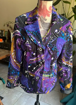 Veste blazer coloré - violet en coton taille 36 - style desigual, marke: Vintage, zustand: Sehr gut, größe: S / 36 / 8, 6,00 €, 7,00 € inklusive Vinted-Käuferschutz