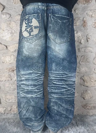 Baggy vintage big train brodé hip-hop USA style Y2K denim, marca: Vintage Dressing, estado: Muito bom, tamanho: M, €65.00, €68.95 inclui Proteção do Comprador