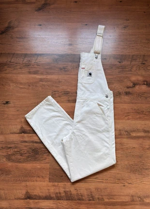 Salopette Carhartt « Bib Overall Straight » blanche style workwear - Taille S Femme, brand: Carhartt, condition: Very good, size: S / 36 / 8, €60.00, €63.70 includes Buyer Protection