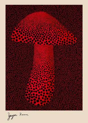 Yayoi Kusama - Champignon Rouge - Affiche Poster A3, marque: Inconnu, état: Neuf sans étiquette, 8,00 €, 9,10 € Protection acheteurs (Pro) incluse