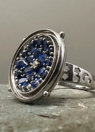Giuseppe Pérez celestial ring masoala sapphire natural zircon cluster Size O 9.41g, brand: Giuseppe Perez, condition: Very good, size: 17.3 mm / N½, £52.00, £55.30 includes Buyer Protection Pro