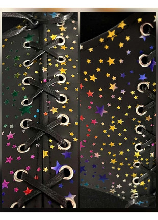 Cinturón ancho negro con estampado estrellas., état: Bon état, taille: Ajustable, 6,50 €, 7,53 € Protection acheteurs incluse