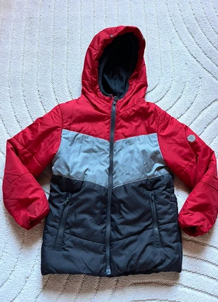 Doudoune enfant colorblock rouge gris noir • Regatta • 5/6 ans EU 116 • capuche chaude, brand: Regatta, condition: Very good, size: 6 years / 116 cm, €10.00, €11.20 includes Buyer Protection