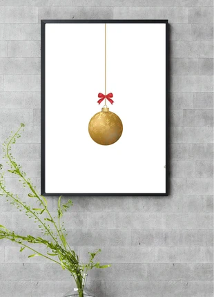 Red Christmas bauble festive A4 poster print wall art, brand: Art, condition: New without tags, £4.99, £5.94 includes Buyer Protection