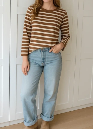 Haut marinière brun et blanc, marque: Les autres, état: Très bon état, taille: S / 36 / 8, 8,00 €, 9,10 € Protection acheteurs incluse