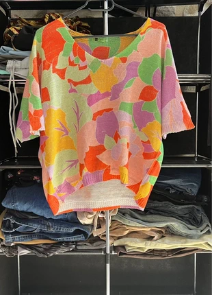 Pull en crochet multicolore signé izea taille L (polyester), zustand: Sehr gut, größe: L / 40 / 12, 9,00 €, 10,15 € inklusive Vinted-Käuferschutz