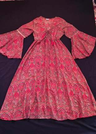 Abito lungo rosso con fantasia Paisley r | stile Boho Hippie | taglia unica, veste S/M, marque: bold e beauty, état: Très bon état, taille: Taille unique, 12,00 €, 13,30 € Protection acheteurs incluse