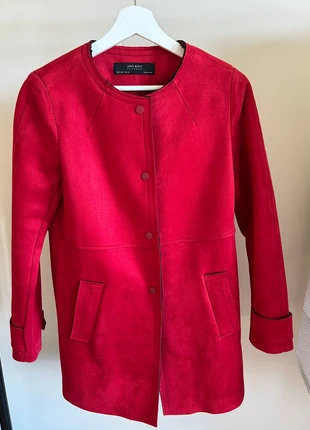 Zara Red Suedette Coat, brand: Zara, condition: Very good, size: S / 36 / 8, €25.00, €26.95 includes Buyer Protection